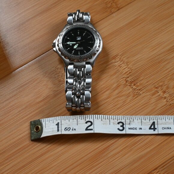 VTG 1998 Men's Fossil "Blue" Water Resistant Stainless Steel Watch - Picture 14 of 16